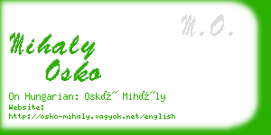 mihaly osko business card